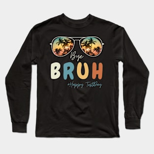 Bye Bruh We Out End Of School Retro Rainbow Sunglasses Boys T-Shirt Long Sleeve T-Shirt